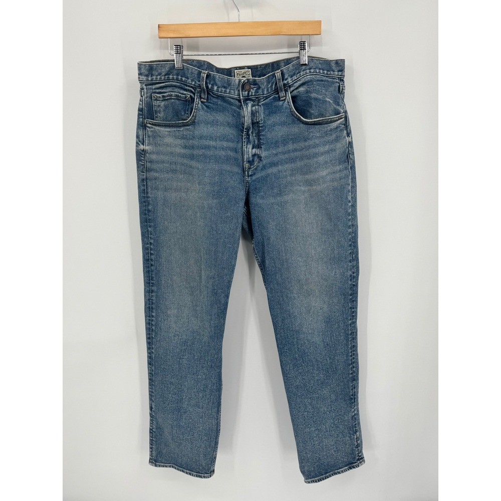 Faherty Brand Organic Cotton Slim Fit Sandy Point‎ Wash Jeans Mens 38x32